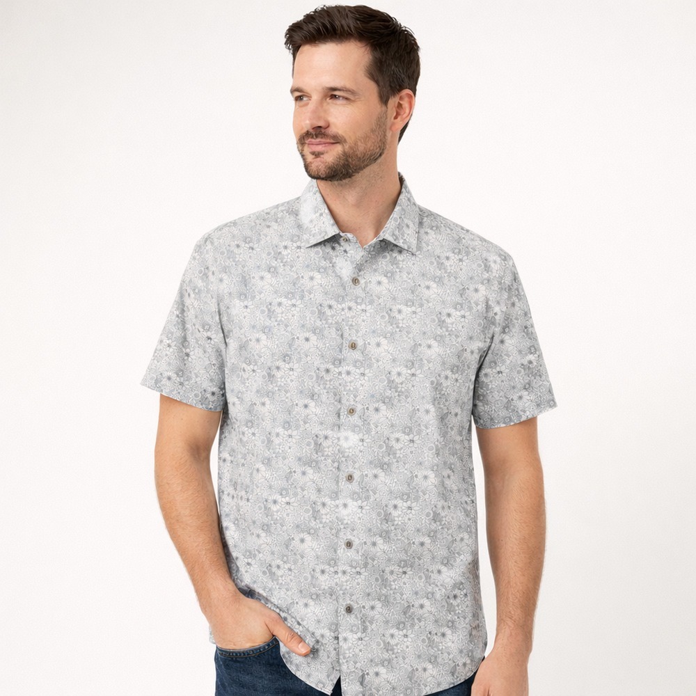 johnnie-O Hangin' Out Men's Size MEDIUM  Knit Button Down Shirt  Kayce Lapis